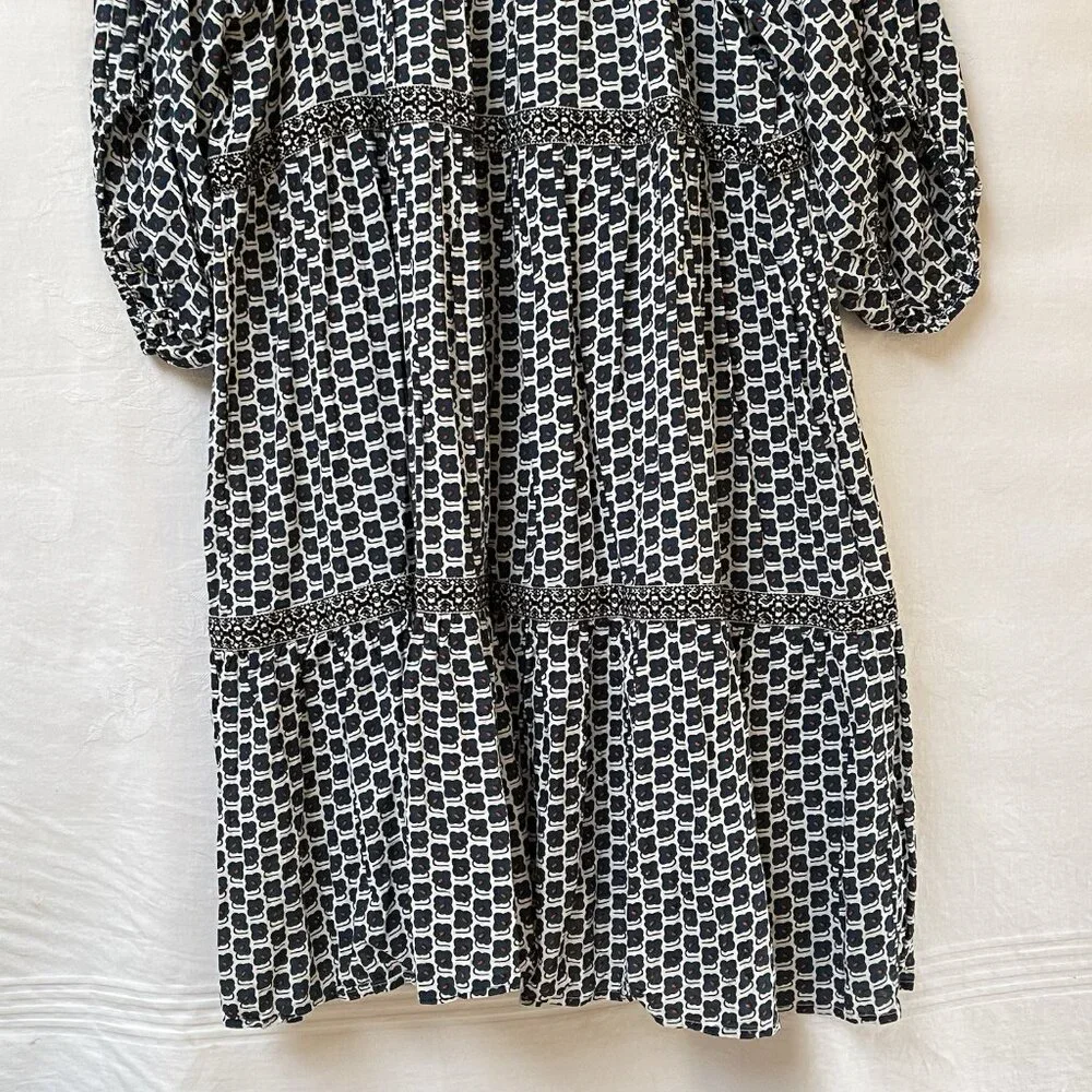 Anthroplogie Midi Dress Womens XL Blue Floral Boho Relaxed Party Tiered Peasant - Picture 5 of 16